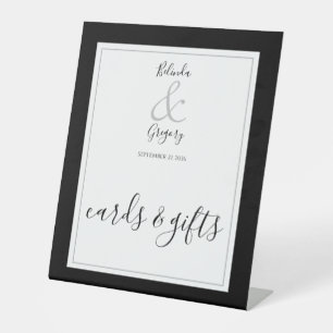 Signe De Table Monogramme Noir & Blanc Cartes et Cadeaux de Maria