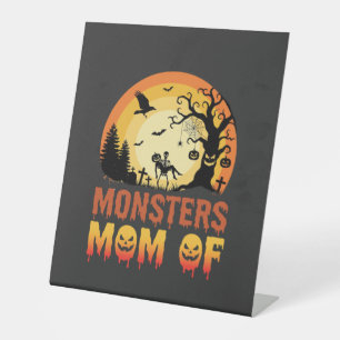 Signe De Table Monstres d'Halloween Maman de la famille squelette