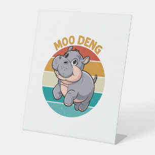Signe De Table Moo Deng Baby Hippo Zoo Baby Hippo Vintage coucher