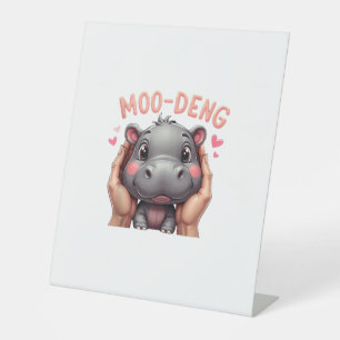 Signe De Table Moo-Deng Baby Pygmy Hippo Cute Baby Hippo Moodeng