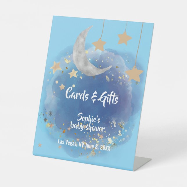 Signe De Table Moon And Stars Royal Blue Gold Cards & Gifts (Recto)