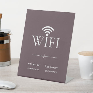 Signe De Table Mot de passe de réseau WiFi simple moderne violet 