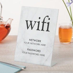 Signe De Table Mot de passe et réseau Wi-Fi invité professionnel
