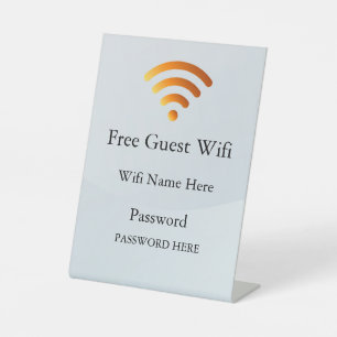 Signe De Table Mot de passe et réseau Wifi invité d'entreprise