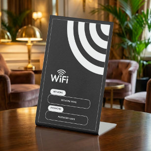 Signe De Table Mot de passe et réseau Wifi pour entreprise simple