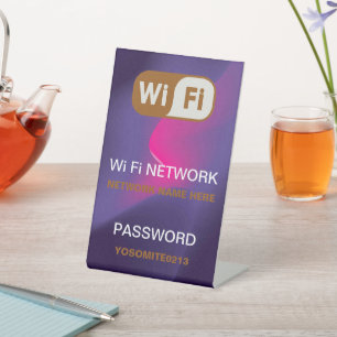 Signe De Table Mot de passe réseau minimaliste Rainbow Wifi