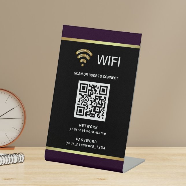 Signe De Table Mot de passe réseau Wifi de code QR personnalisé m (Créateur téléchargé)