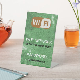 Signe De Table Mot de passe réseau Wifi personnalisé simple Pierr