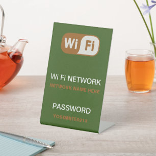 Signe De Table Mot De Passe Réseau Wifi Personnalisé Simple Vert