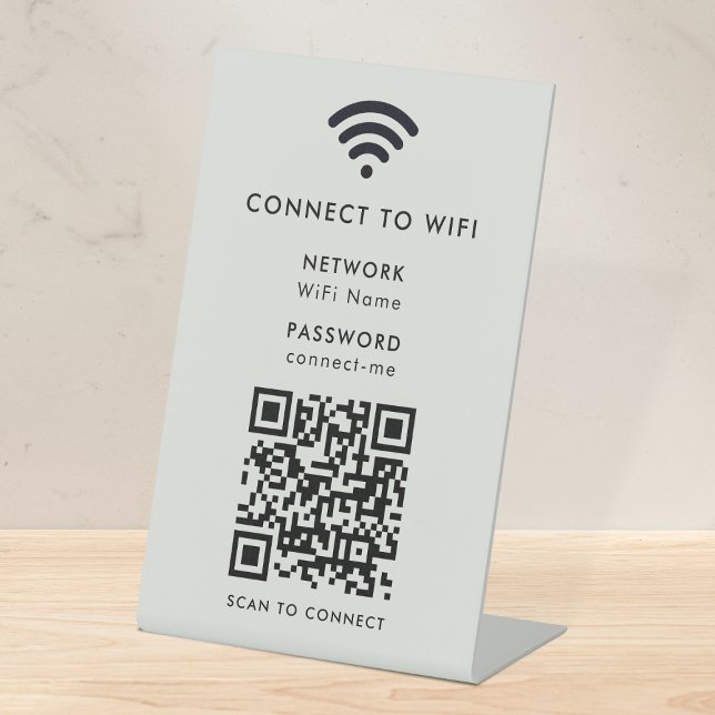 Signe De Table Mot de passe réseau Wifi QR Code Scan pour connect (Créateur téléchargé)