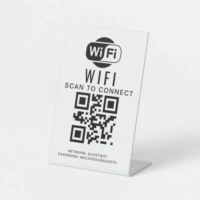 Signe De Table Mot de passe Wifi | Analyse du code QR pour se con (Recto)