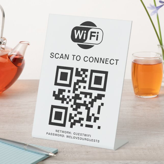 Signe De Table Mot de passe Wifi | Analyse du code QR pour se con (In SItu)