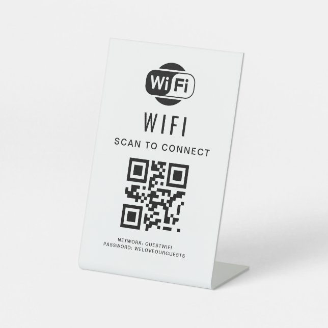 Signe De Table Mot de passe Wifi | Analyse du code QR pour se con (Recto)