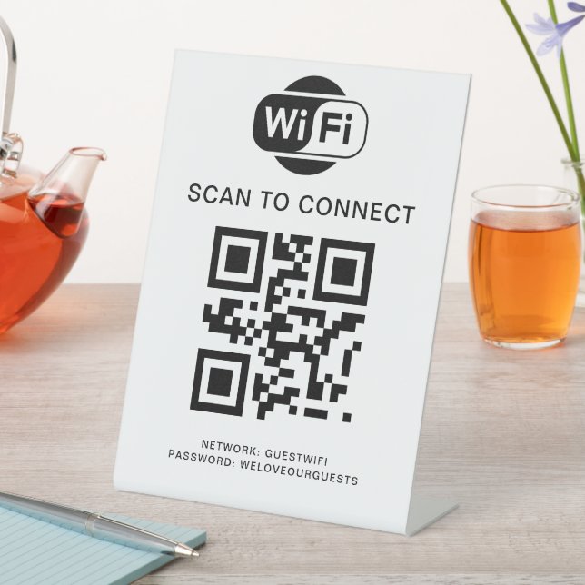 Signe De Table Mot de passe Wifi | Analyse du code QR pour se con (In SItu)