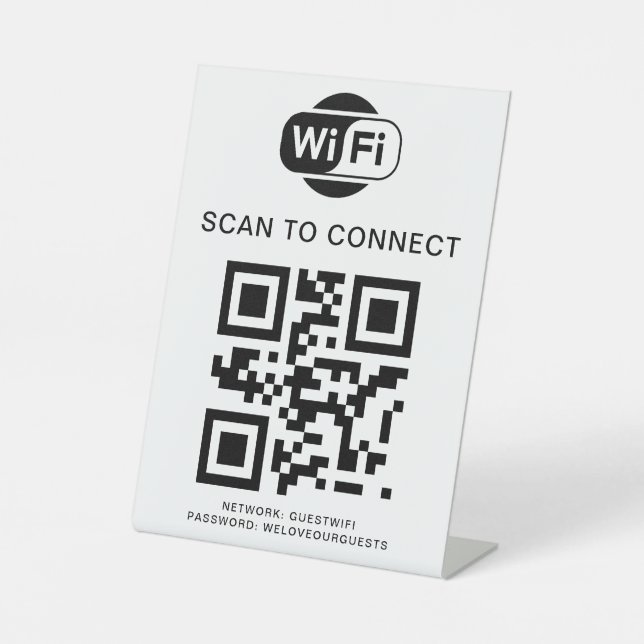 Signe De Table Mot de passe Wifi | Analyse du code QR pour se con (Recto)