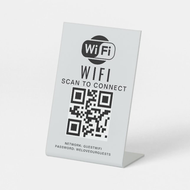 Signe De Table Mot de passe Wifi | Analyse du code QR pour se con (Recto)