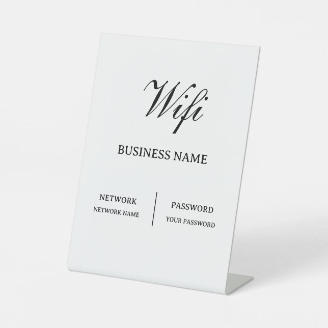 Signe De Table Mot de passe Wifi du Café Simple (Recto)