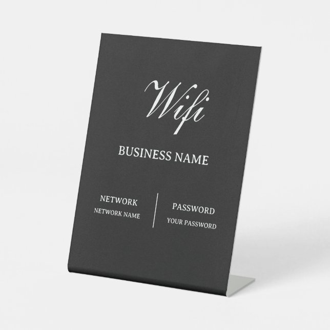 Signe De Table Mot de passe Wifi du Café Simple (Recto)