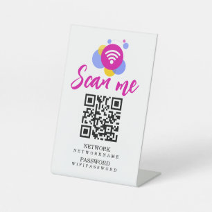 Signe De Table Mot de passe Wifi et code QR réseau personnalisé