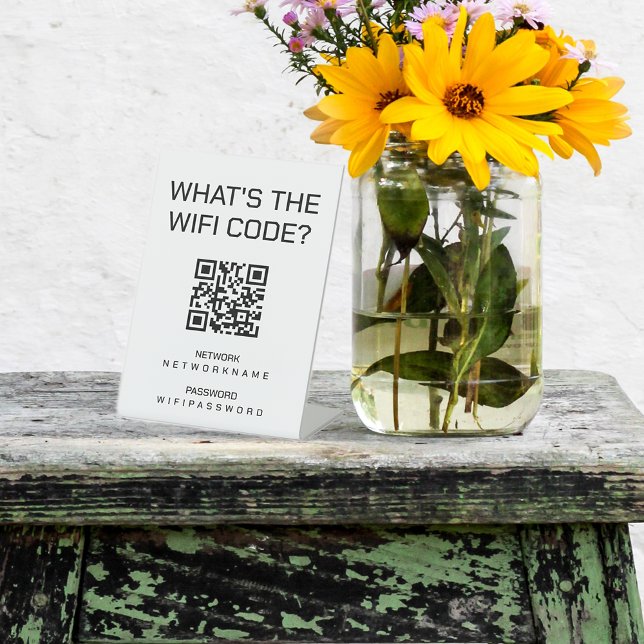 Signe De Table Mot de passe Wifi et code QR réseau personnalisé (Créateur téléchargé)