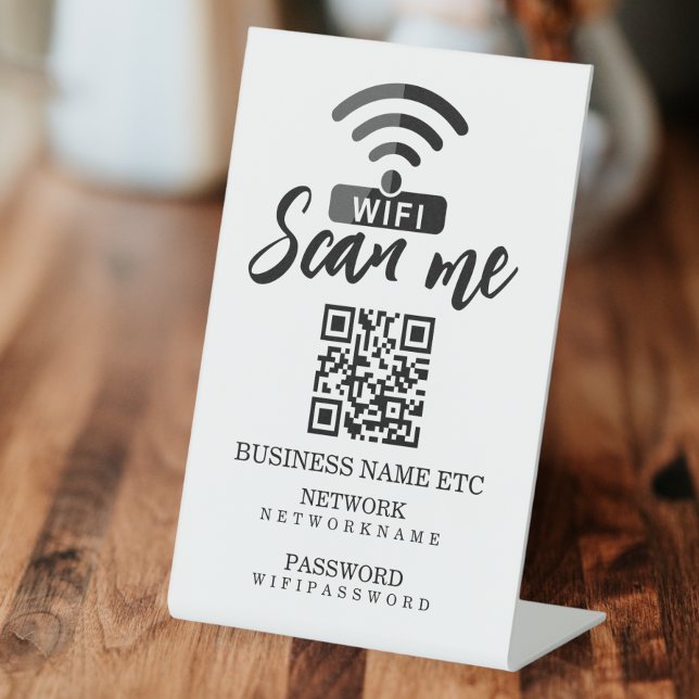 Signe De Table Mot de passe Wifi et code QR réseau personnalisé (Créateur téléchargé)