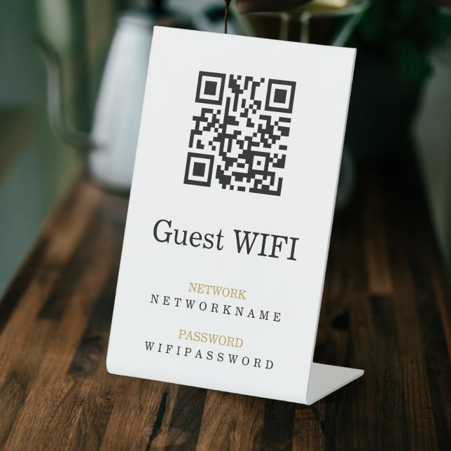 Signe De Table Mot de passe Wifi et code QR réseau personnalisé (Créateur téléchargé)