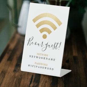 Signe De Table Mot de passe Wifi et réseau personnalisé