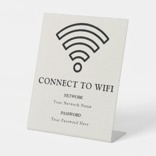 Signe De Table Mot de passe Wifi et réseau personnalisés