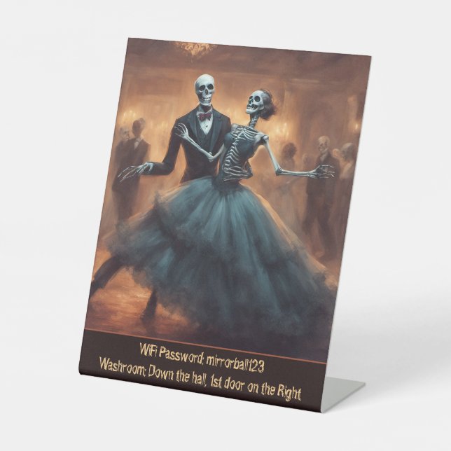 Signe De Table Mot de passe WiFi Halloween Dance Party (Recto)