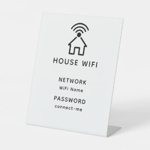 Signe De Table Mot de passe Wifi Maison minimaliste blanche et no