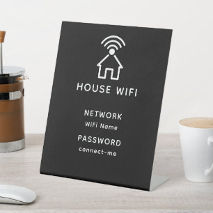 Signe De Table Mot de passe Wifi Maison minimaliste Noire & Blanc