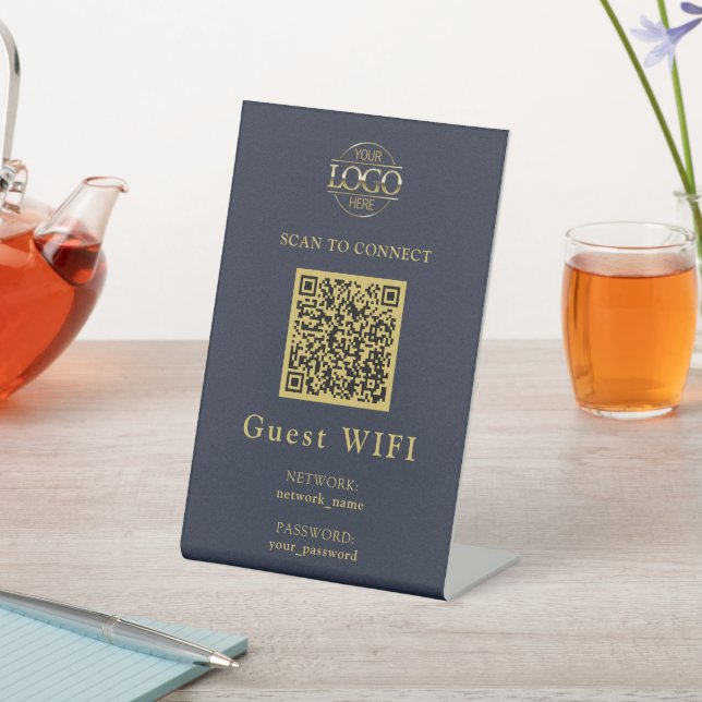 Signe De Table Mot de passe Wifi moderne & Réseau | Code QR Entre (In SItu)