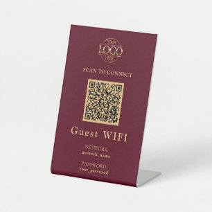 Signe De Table Mot de passe Wifi moderne & Réseau   Code QR Entre