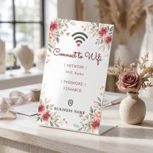 Mot de passe Wifi pour entreprise à l'aquarelle Ro