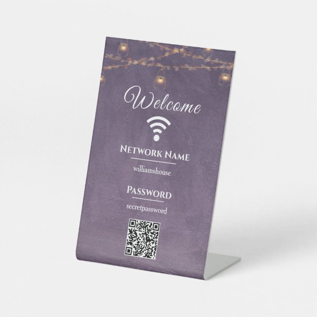 Signe De Table Mot de passe WIFI professionnel élégant invité par (Recto)