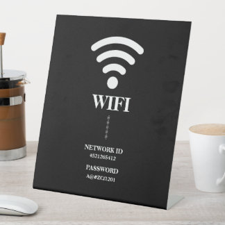 Signe De Table Mot de passe WiFi professionnel personnalisé & Rés