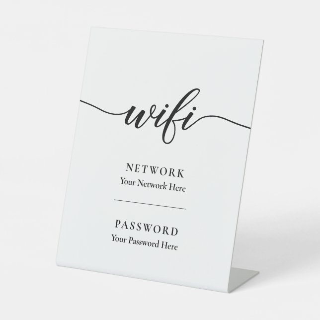 Signe De Table Mot de passe Wifi Réseau de calligraphie (Recto)