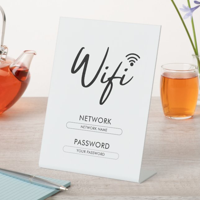 Signe De Table Mot de passe Wifi Réseau Moderne  (In SItu)