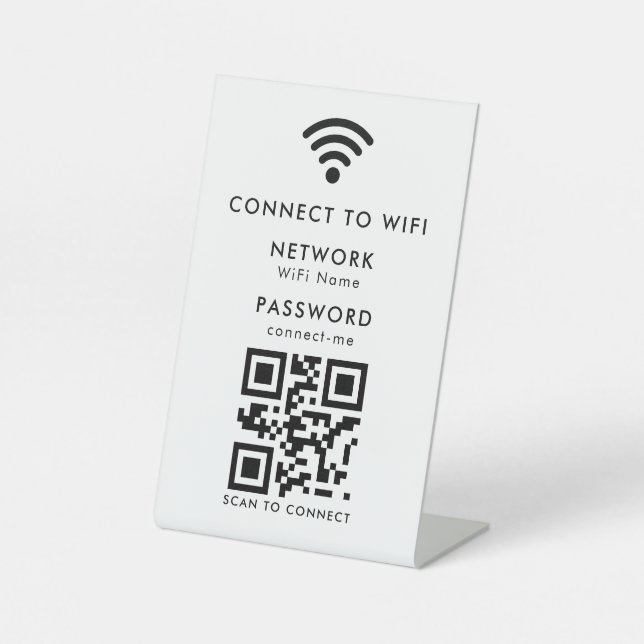 Signe De Table Mot de passe Wifi | Scannez le code QR pour vous c (Recto)