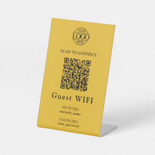 Signe De Table Mot de passe Wifi simple & Réseau Code QR Entrep