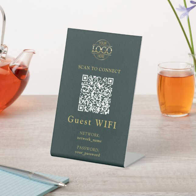 Signe De Table Mot de passe Wifi simple & Réseau | Code QR Entrep (In SItu)