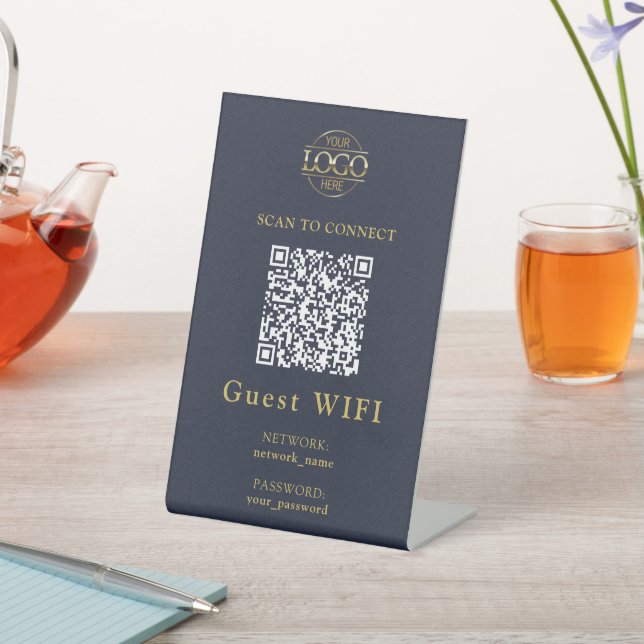 Signe De Table Mot de passe Wifi simple & Réseau | Code QR Entrep (In SItu)