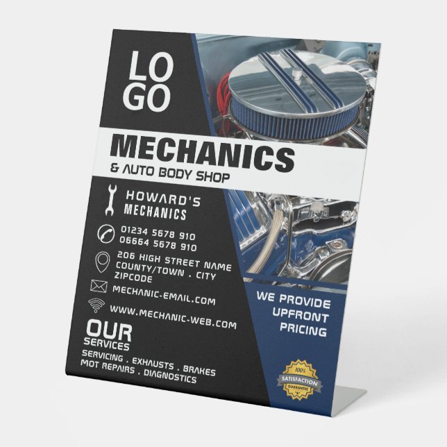 Signe De Table Moteur automobile, mécanique automobile et réparat (Recto)