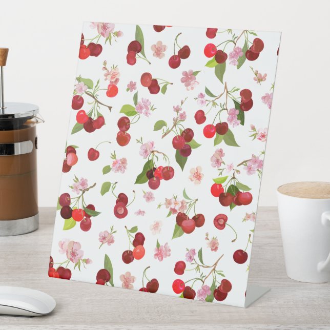 Signe De Table Motif Cerise 1 (In SItu)