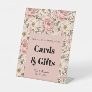 Signe De Table Motif de pivoines fleuries vintage