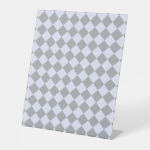 Signe De Table Motif diamant en gris et lavande