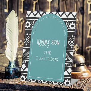 Signe De Table Motif moderne Boho Mariage Arch Green