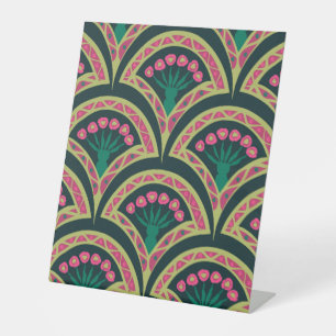 Signe De Table motif vert en forme de coquillage