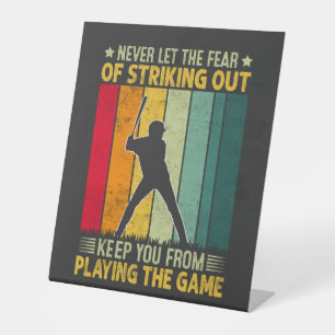 Signe De Table Motivation de joueur de baseball