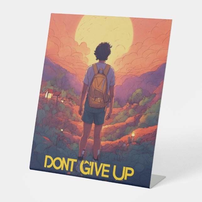 Signe De Table "Motivation sur la table : n'abandonnez pas" (Recto)